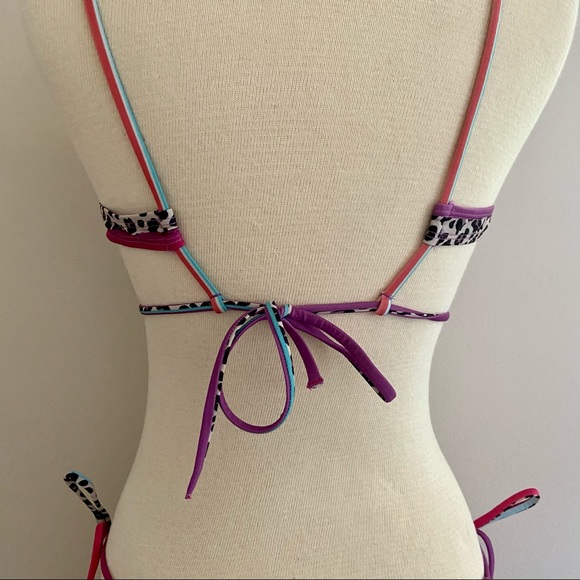 ZAFUL Leopard Panel Striped Cutout Bikini L - Picture 4 of 16